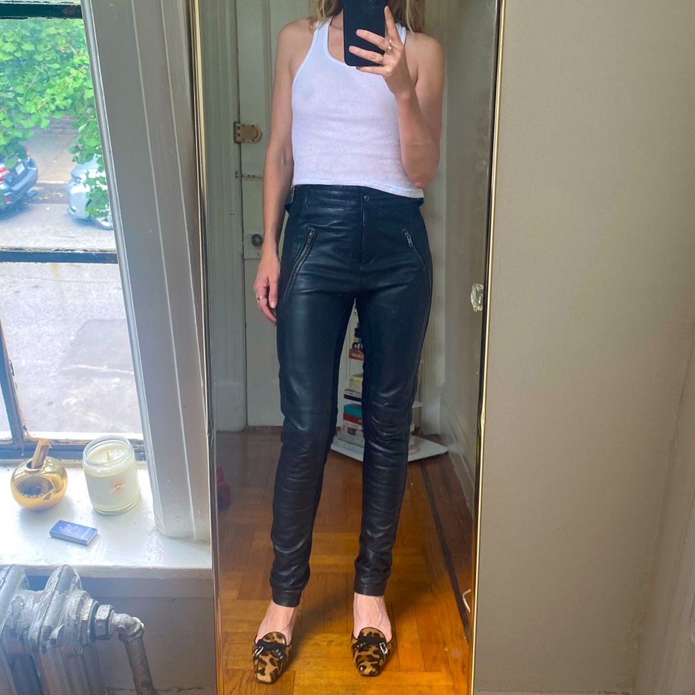 Lonely Hearts Leather Motorcycle Pants- Size Small